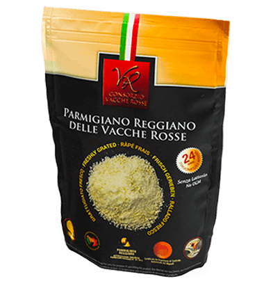Parmigiano Reggiano Vacche Rosse 24 meses rallado fresco 60gr 
